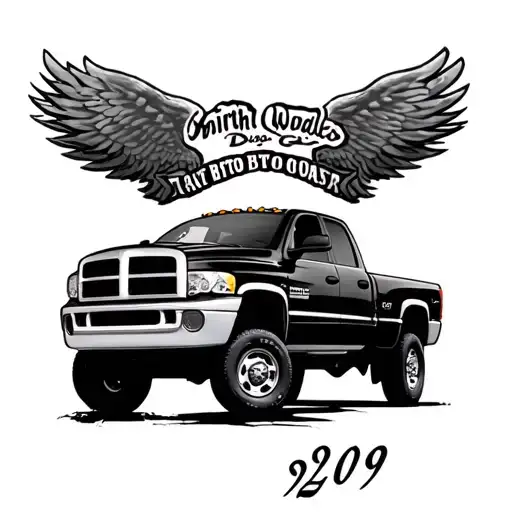 Birth Date 02 09 1999 Dodge Ram 2500 tattoo design idea