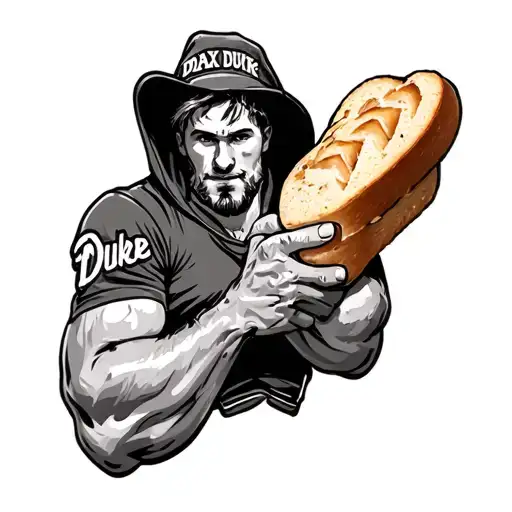 complete forearm sleeve with child hood with bully bread the name dax and duke tattoo design idea