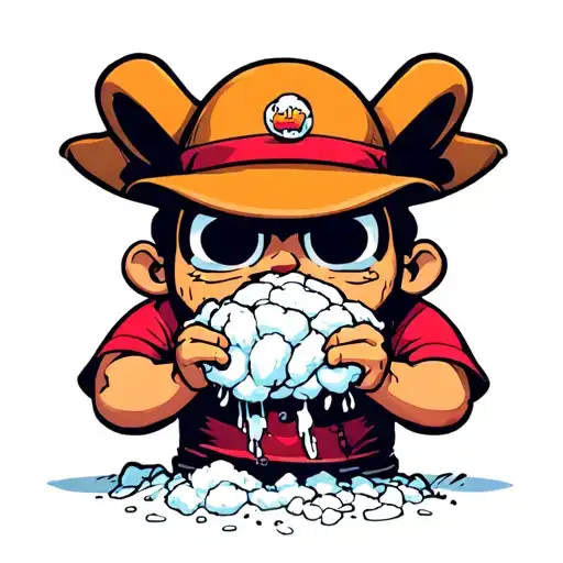 Tony Tony Chopper eating cotton sugar tattoo design idea