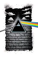 pink floyd, prism, dark side of the moon, the brick wall tattoo design idea