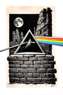 pink floyd, prism, dark side of the moon, the brick wall tattoo design idea