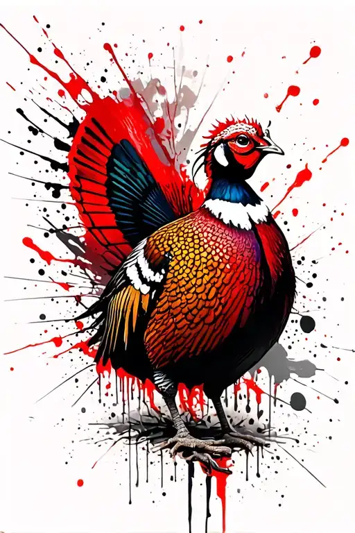 pheasant hunting tattoo design idea
