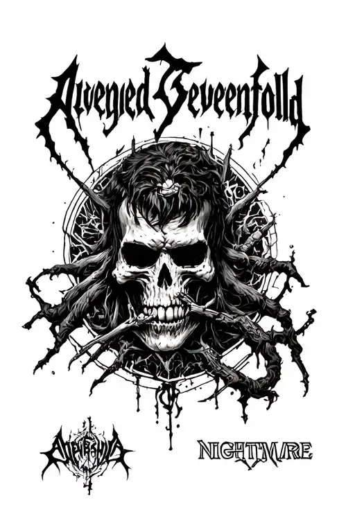 avenged sevenfold nightmare album cover tattoo design idea