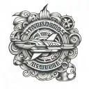 "Thunderbirds are go" written in ribbon wrapped round tattoo design idea