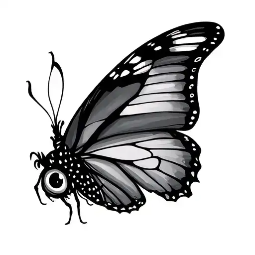 Evil Eye Butterfly tattoo design idea