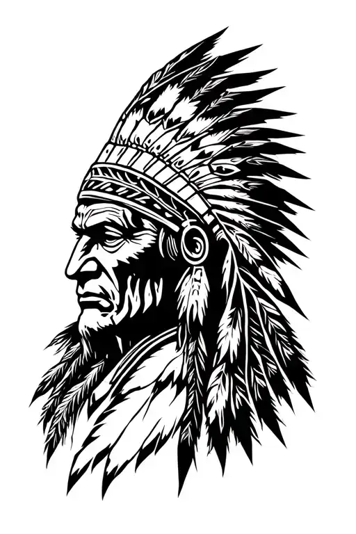 Indian chief tattoo design idea