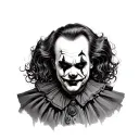 joker and pennywise clown tattoo design idea