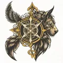 Alpha and Omega tattoo design idea