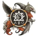 Alpha and Omega tattoo design idea