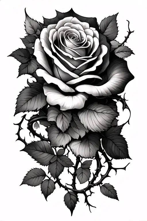 wrapped rose and thorn vine intertwined protecting my children  tattoo design idea