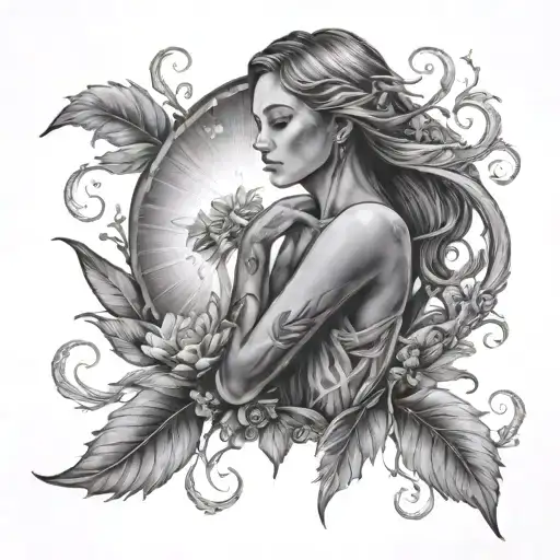 the one who carries light within herself inside tattoo design idea