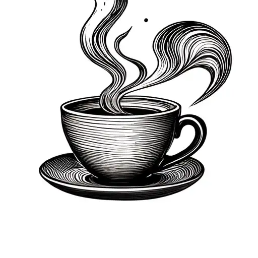 Incorporate a coffee cup with a steam swirl morphing into a woodworking chisel tattoo design idea