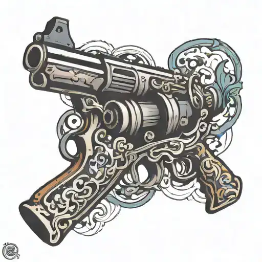 gun rifle tattoo design idea