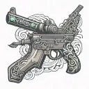 gun rifle tattoo design idea