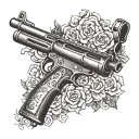 gun rifle tattoo design idea
