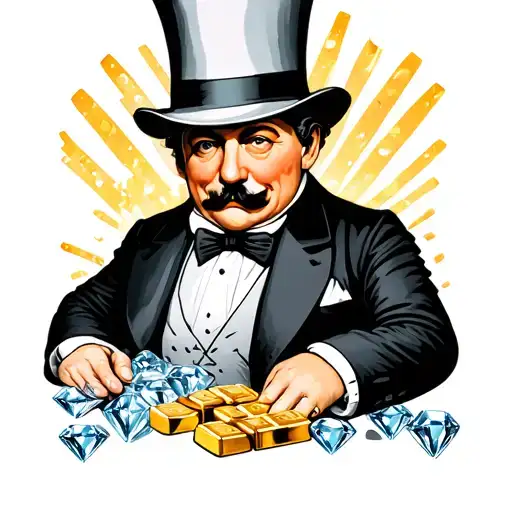 monopoly man diamonds gold bars tattoo design idea