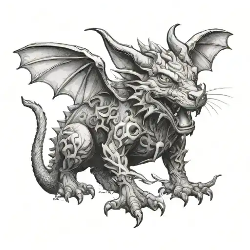 ox with a dragon and a rat tattoo design idea