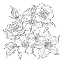 august September January February April birth flower tattoo design idea