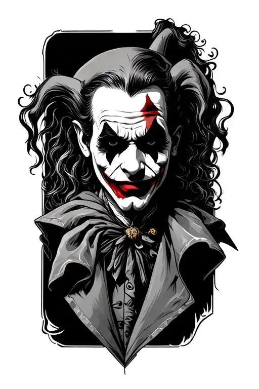 the fool joker jester full body tattoo design idea