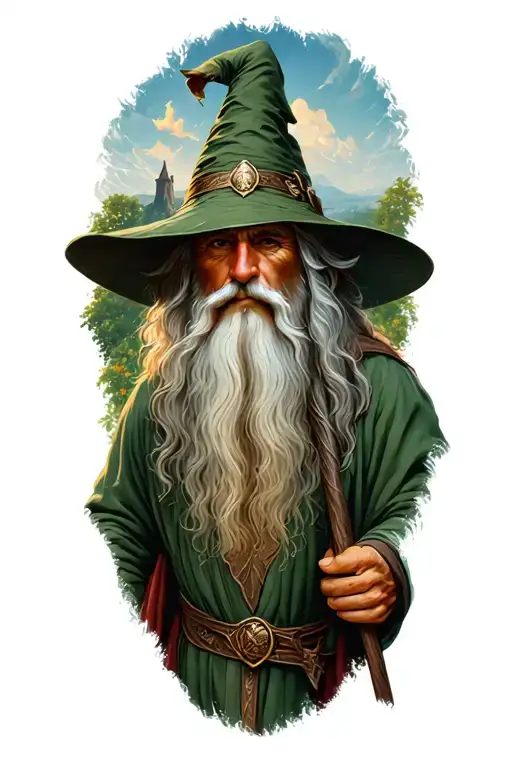 Gandalf arriving in the shire tattoo design idea