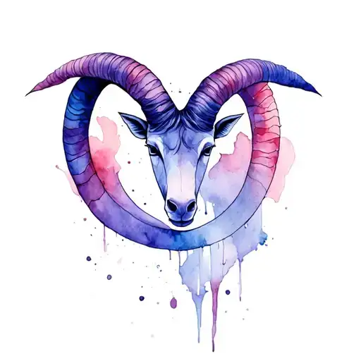 capricorn sign intertwined with aries sign incorporated tattoo design idea