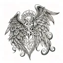 half angel half devil wings tattoo design idea