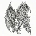half angel half devil wings tattoo design idea