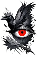 i want zoro with magekyor Sharingan eye with crow tattoo design idea