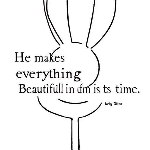 minimalist Usagi Shima design featuring Bible verse He makes everything Beautiful in its time.  tattoo design idea