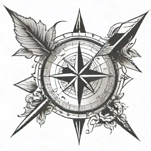 compass,arrow tattoo design idea