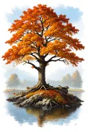autumn tree tattoo design idea