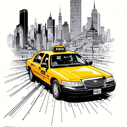 NEW YORK, TAXI, tattoo design idea