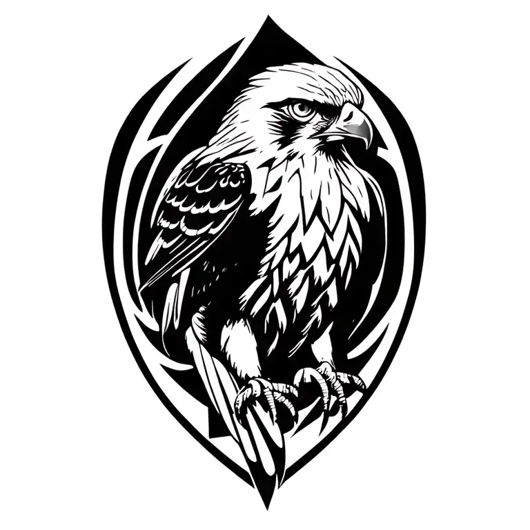 red tailed hawk tattoo design idea