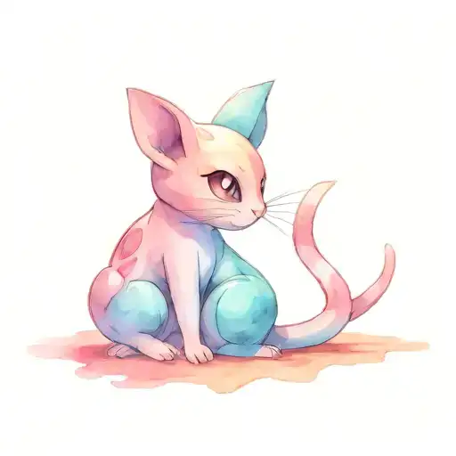 Mew pokemon and my daughter olivia tattoo design idea