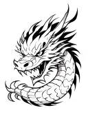Japanese Dragon, Demon Oni, Samurai, tattoo design idea