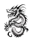 Japanese Dragon, Demon Oni, Samurai, tattoo design idea