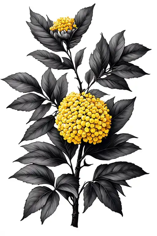 fine line golden wattle growing tattoo design idea