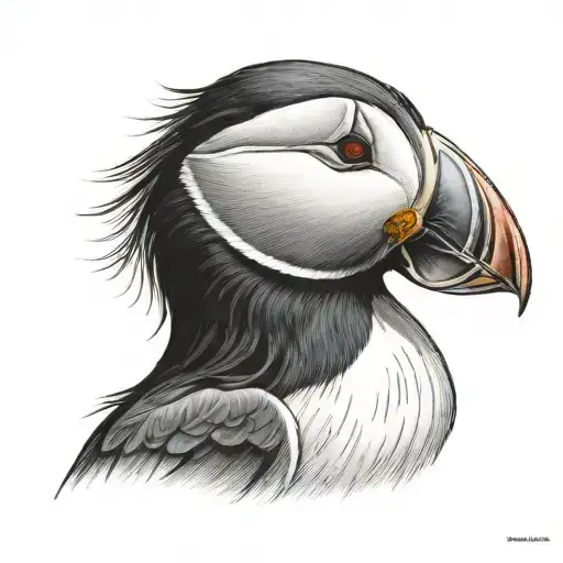 puffin tattoo design idea