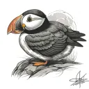 puffin tattoo design idea