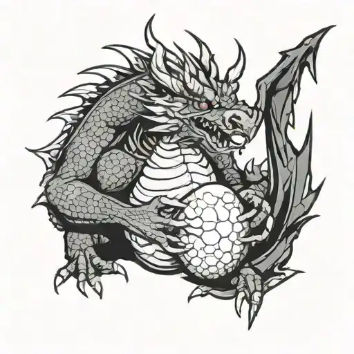 angry dragon with egg tattoo design idea