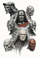 darth sidious, darth Vader, count dooku, general grievous, darth maul tattoo design idea