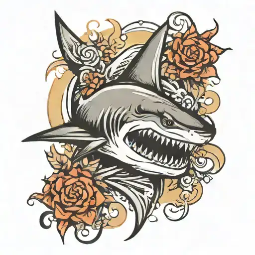 shark fin tattoo design idea