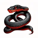 black and red snake tattoo design idea