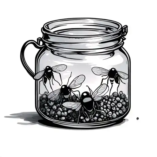 Jar of flies mason jar  tattoo design idea