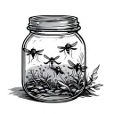 Jar of flies mason jar  tattoo design idea