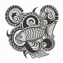 fish scale border tattoo design idea