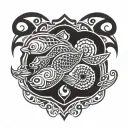 fish scale border tattoo design idea