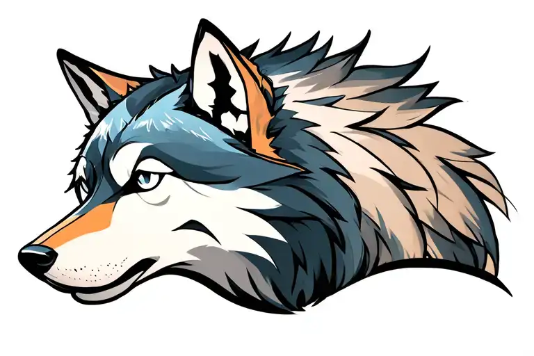 wolf looking forward tattoo design idea