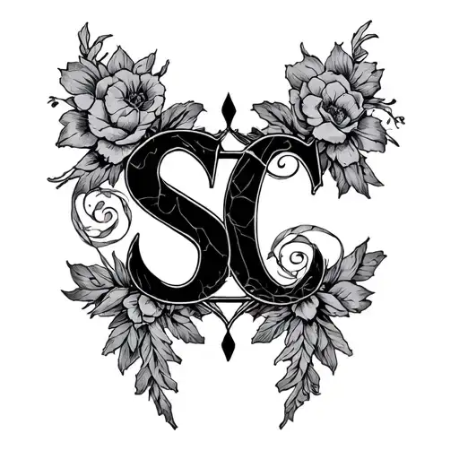 The initials SC within something that implies forbidden love tattoo design idea