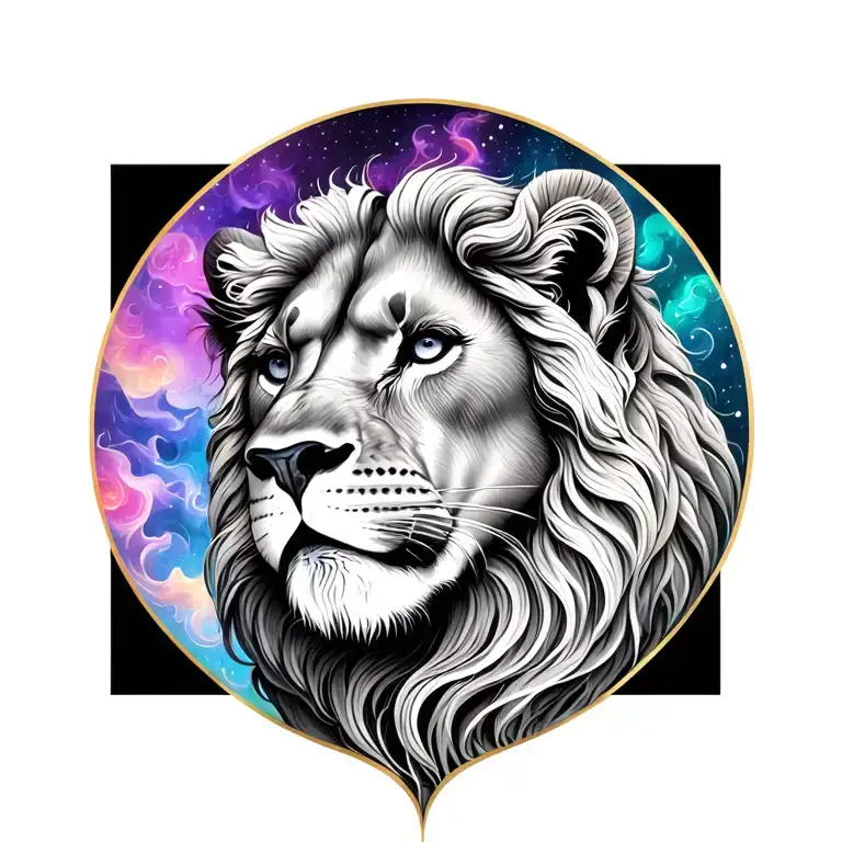 leo zodiac sign tattoo design idea